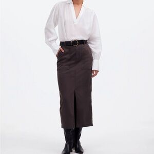 Madewell Twill Patch Pocket Midi Skirt
